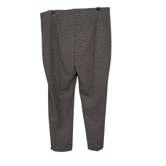 Chicos 2.5 Womens Size 14 Black tan Houndstooth Ankle Pants Stretch - Picture 2 of 4